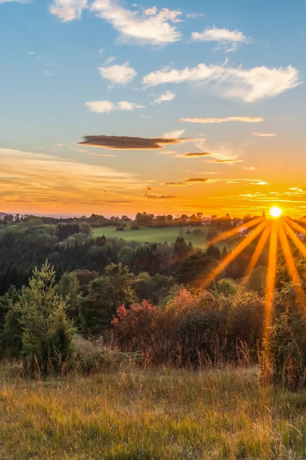 Sonnenuntergang über der Schwäbischen Alb